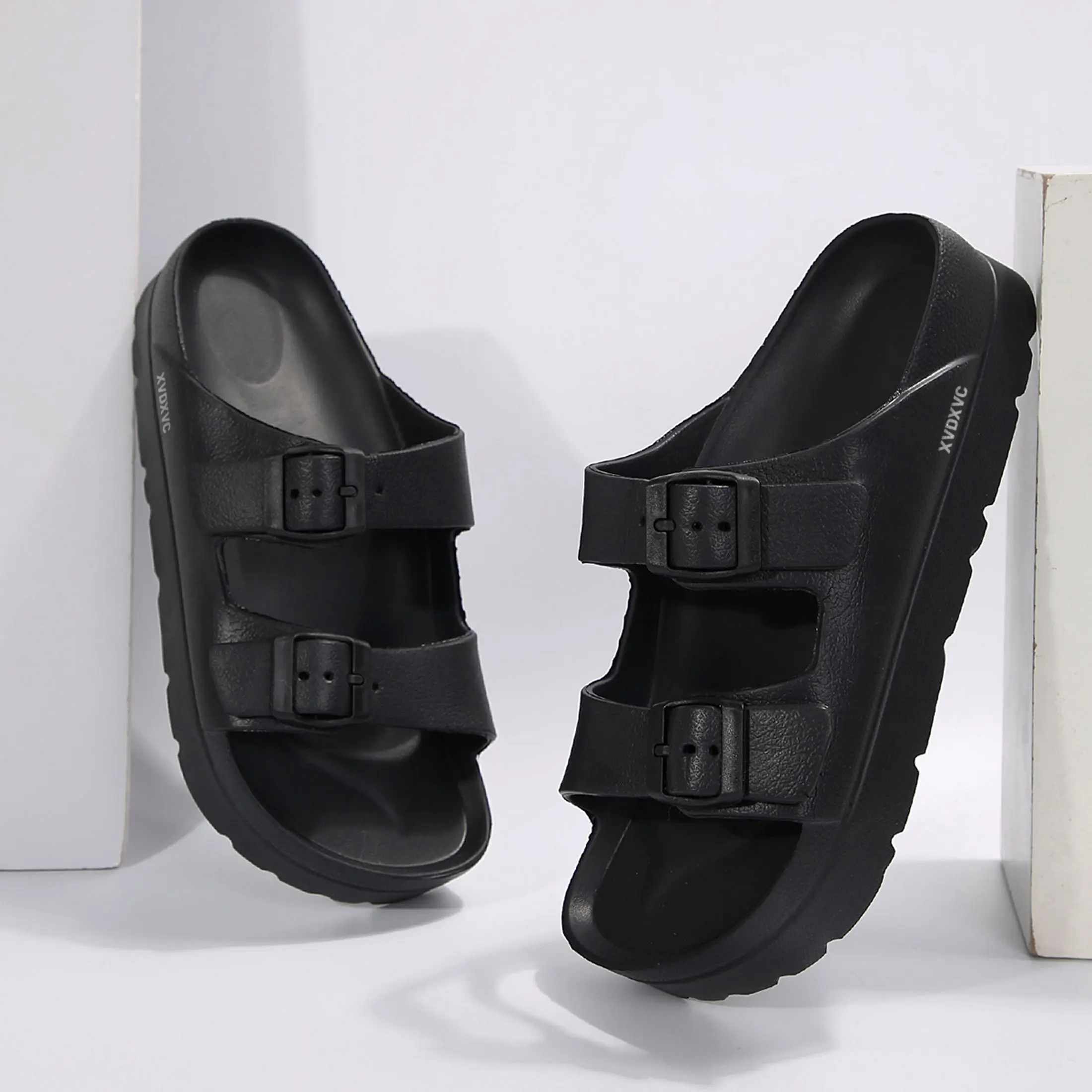 Women's Waterproof EVA Slides Casual Double Strap Platform Sandals Indoor Outdoor Shoes Springfresh