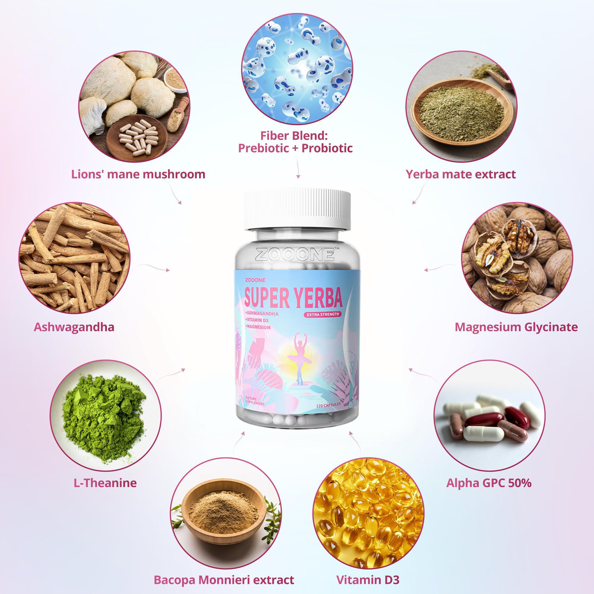 ZOOONE Yerba mate Superblend Clean Natural Energy 120 Capsule Dietary Supplement