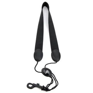 Rico Saxophone Strap, Soprano/Alto, Black Nylon, Snap Hook