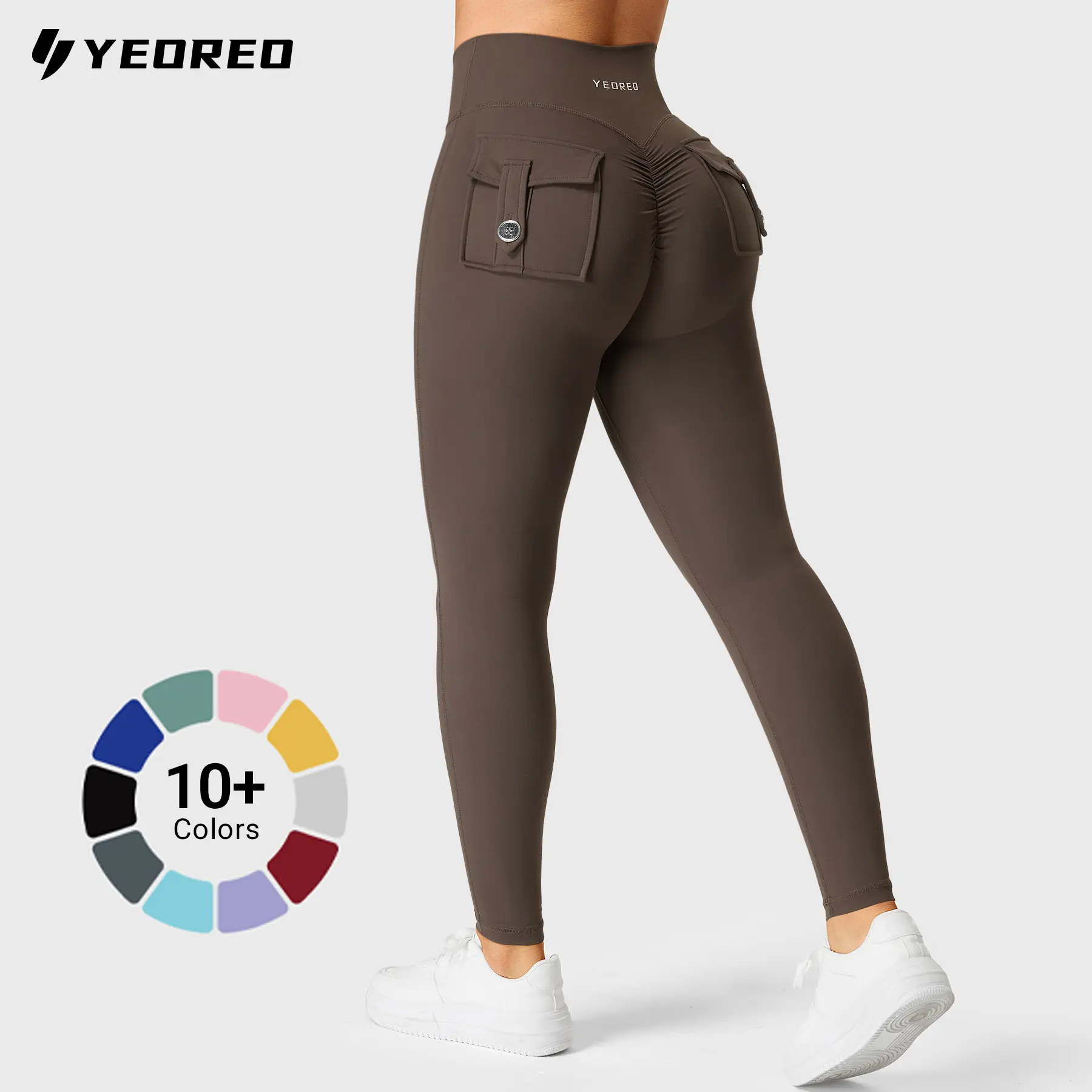 YEOREO CoreFlex Women's Leggings with Pockets - V-Cross Waist, Butt Lifting, Charm Scrunch, UV-Protective Gym Yoga Pants, Leggings For Women,back to school,back to school haul