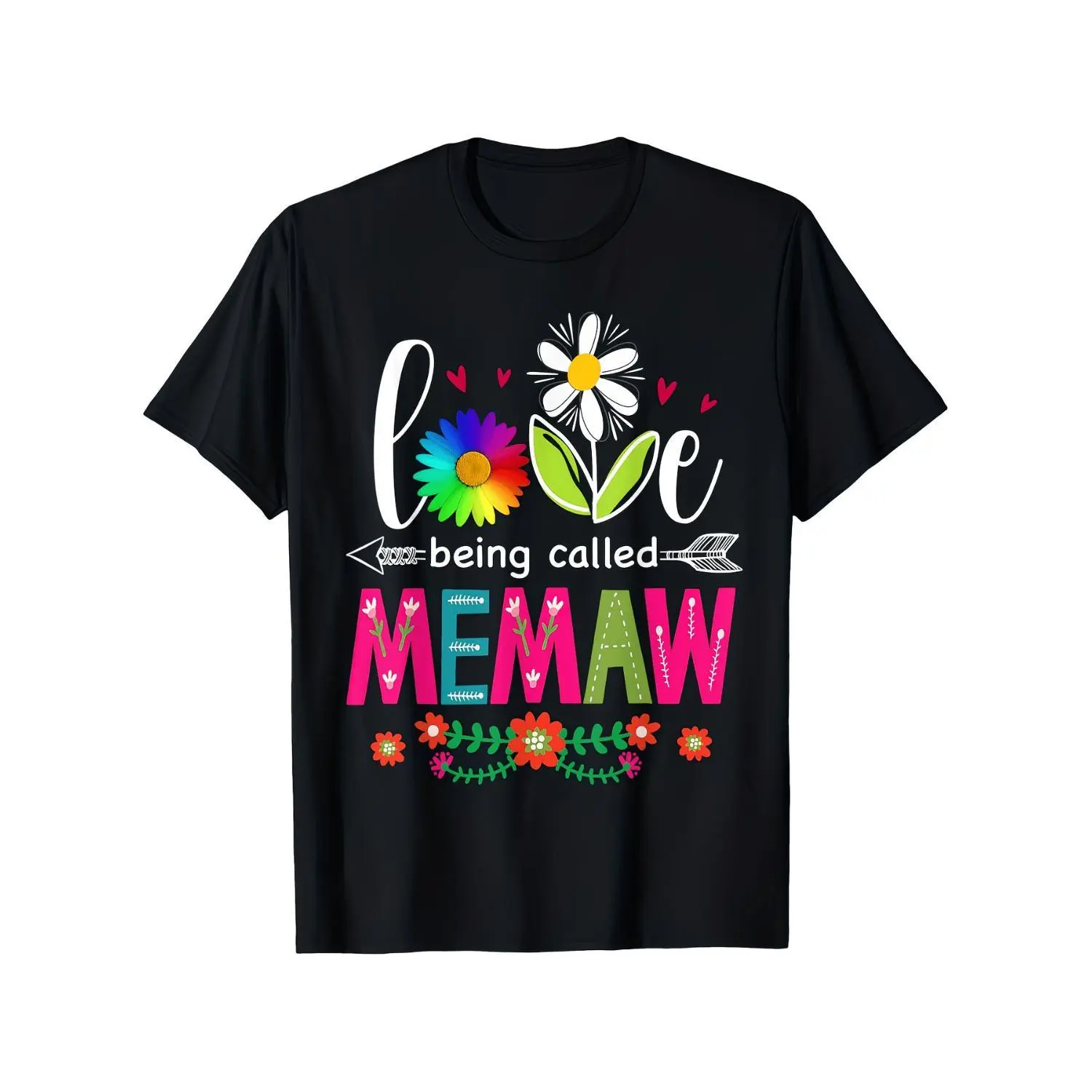Amusing I Enjoy Being Referred To As Memaw Grandma T Shirt One Sided Print Black Short Sleeve Mother Day Gift For Mom Grandmother