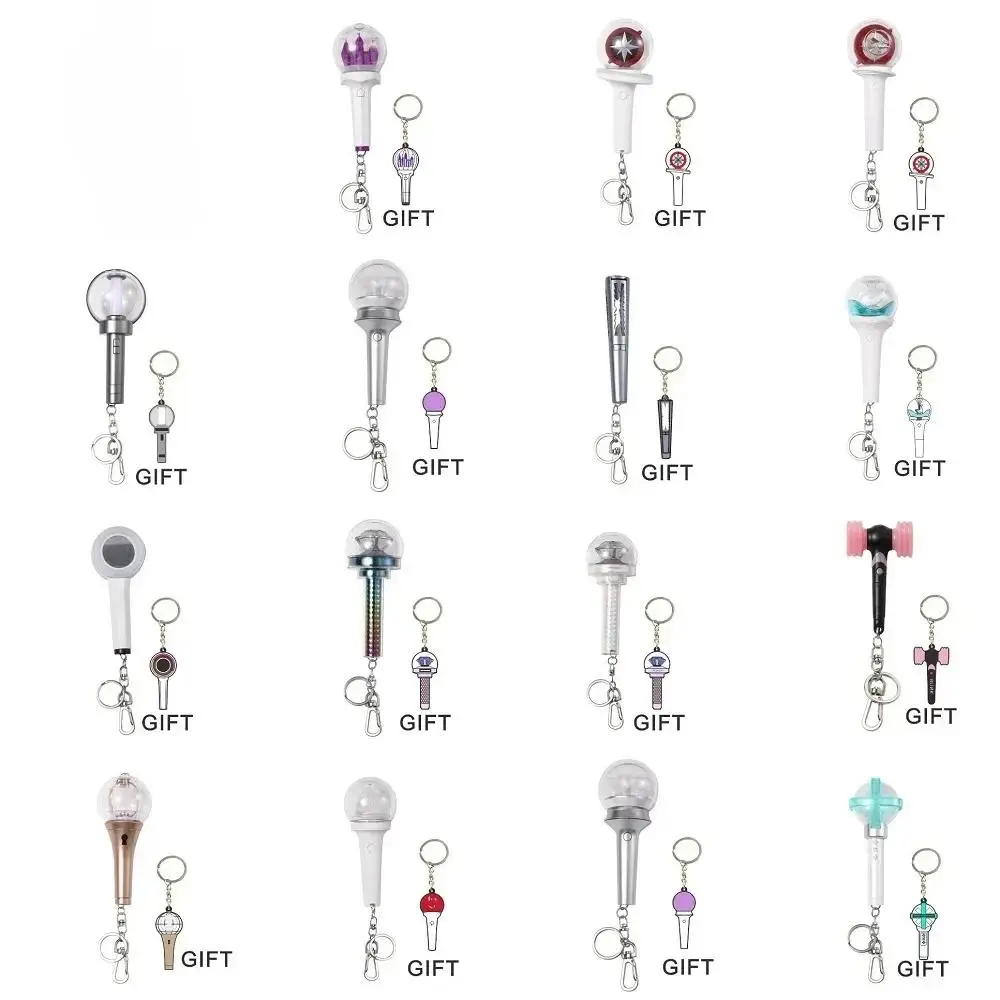 Cute Stylish Mini Kpop LED Keychain - Fluorescent Plastic Bar-Shape Bag Pendant, Mini Light Bar Glow, Compact 4.7*4.7*11Cm, AG13 Battery, Ideal Gift for Women