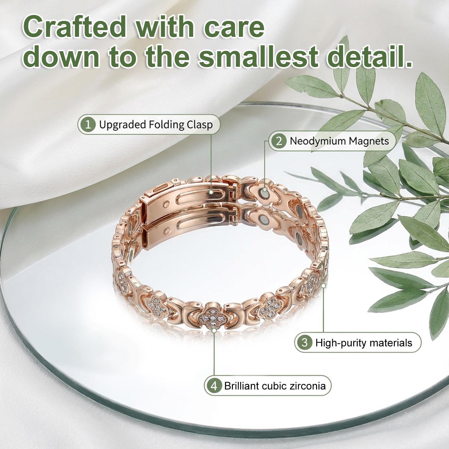 Copper Bracelets for Women – Pure Copper Magnetic Bracelet with 3500 Gauss Effective Magnets, Trendy Stack Stretch Bangle, Modern Fashion Accessories, Perfect Valentine’s Day Gift