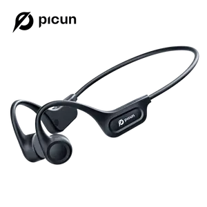 Picun T1 Audio Earbud Bone Conduction Bluetooth Wireless Headphones, IPX7 Waterproof, 3D Sound, Electronic Noise Cancelling, Lightweight & Comfortable for Running, Fitness, Traveling Audio Earbud Headset Outdoor Sports