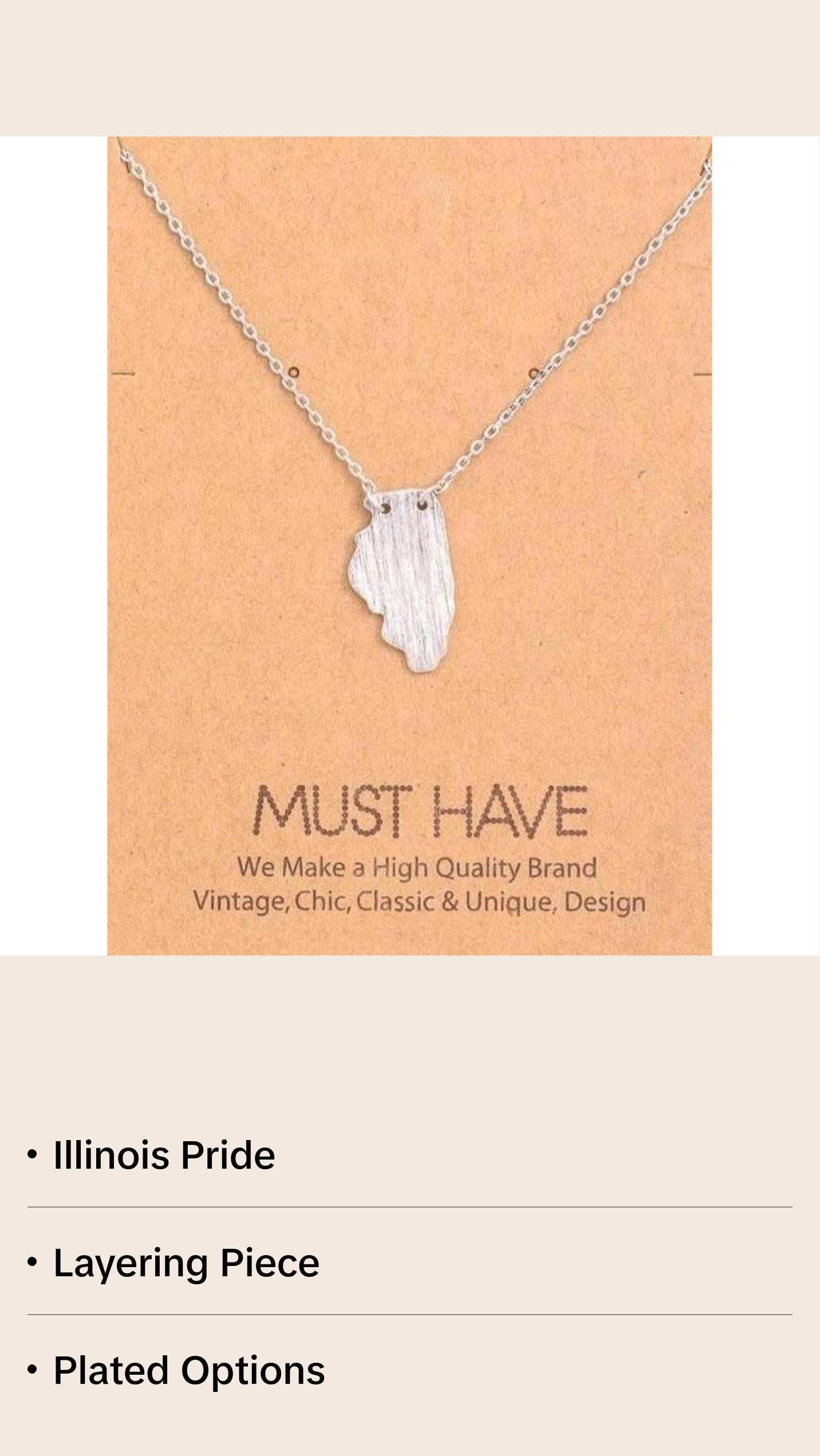 Illinois State Pendant Necklace