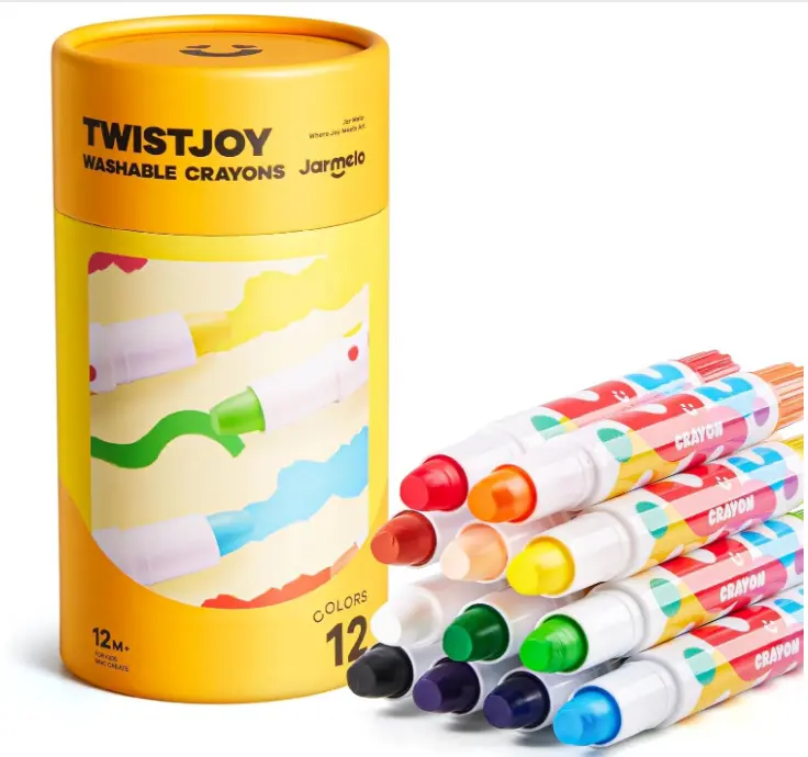 Jar Melo Jumbo Crayons for Toddlers, Colors TwistJoy Crayon Non Toxic Washable Easy to Hold Large Crayons,Gift for Boys and Girls Back to School