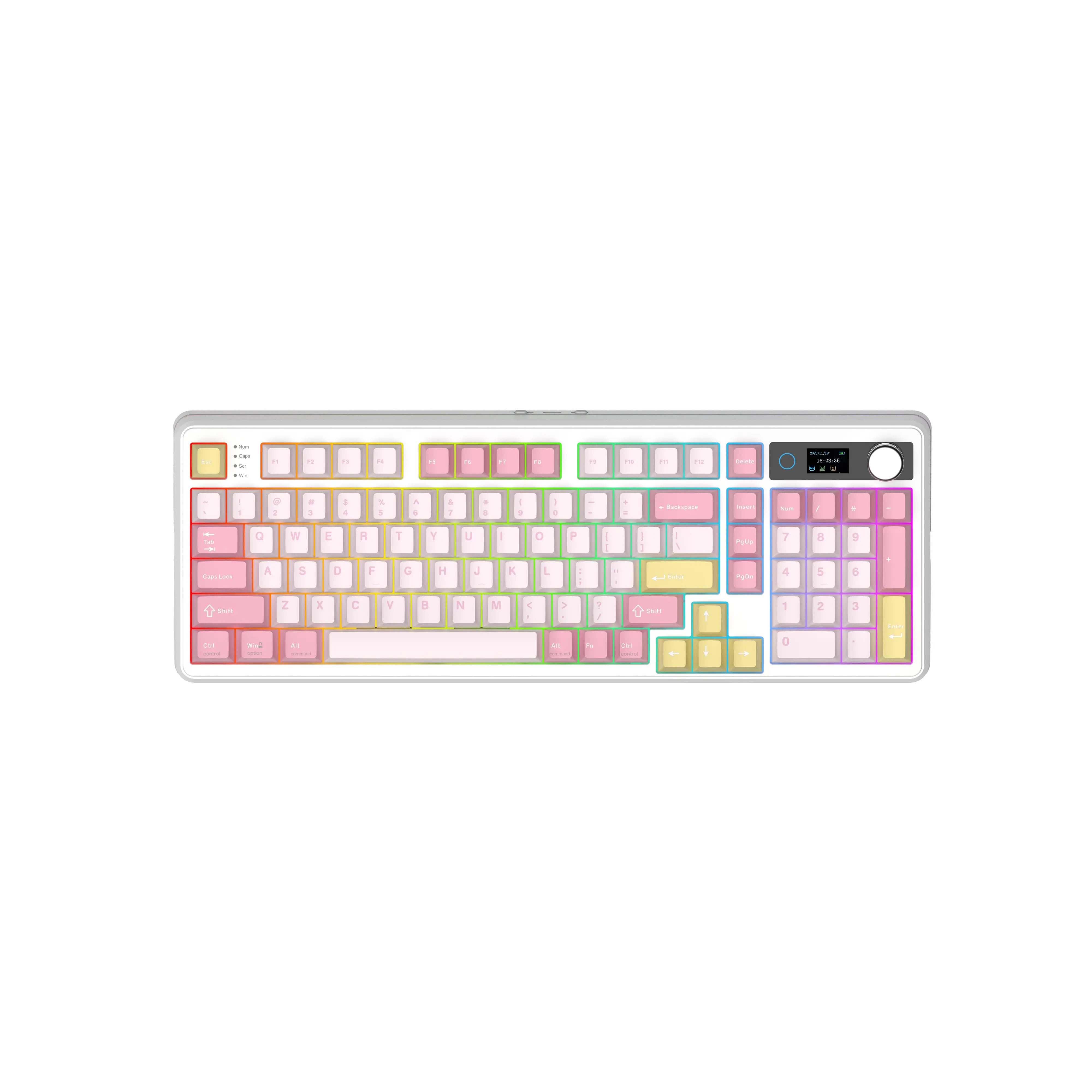 EPOMAKER TH99 PRO 96% Layout Hot Swappable Gaming Keyboard, 96% Compact Gasket Mount with Glass Screen & Knob, Tri-Mode USB-C/BT 5.0/2.4GHz, Custom Driver, RGB Backlight, PBT Keycaps, Productivity Tool for PC/Mac (Creamy)
