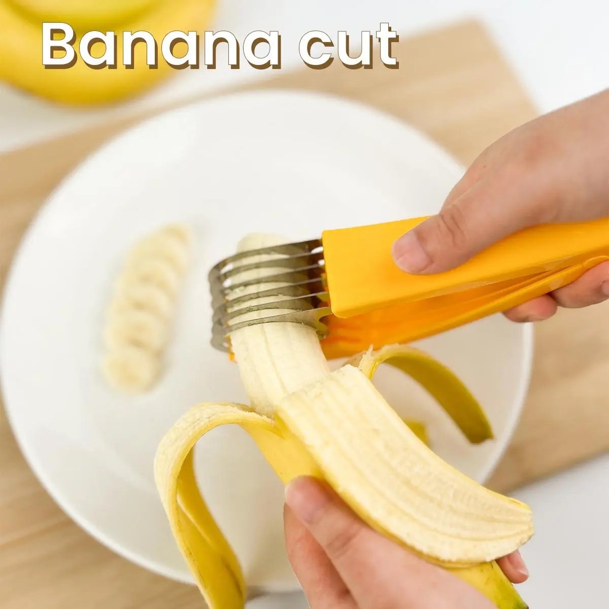 PP Banana Slicer (1 or 2pcs) - Handheld Non-Toxic Durable Kitchen Utensil with Compact Stainless Steel Blade, Quick Slice Fruit Vegetable Cutter, Kids-Friendly Food Prep Camping Essential, Christmas Gift Idea (bananaslicer)