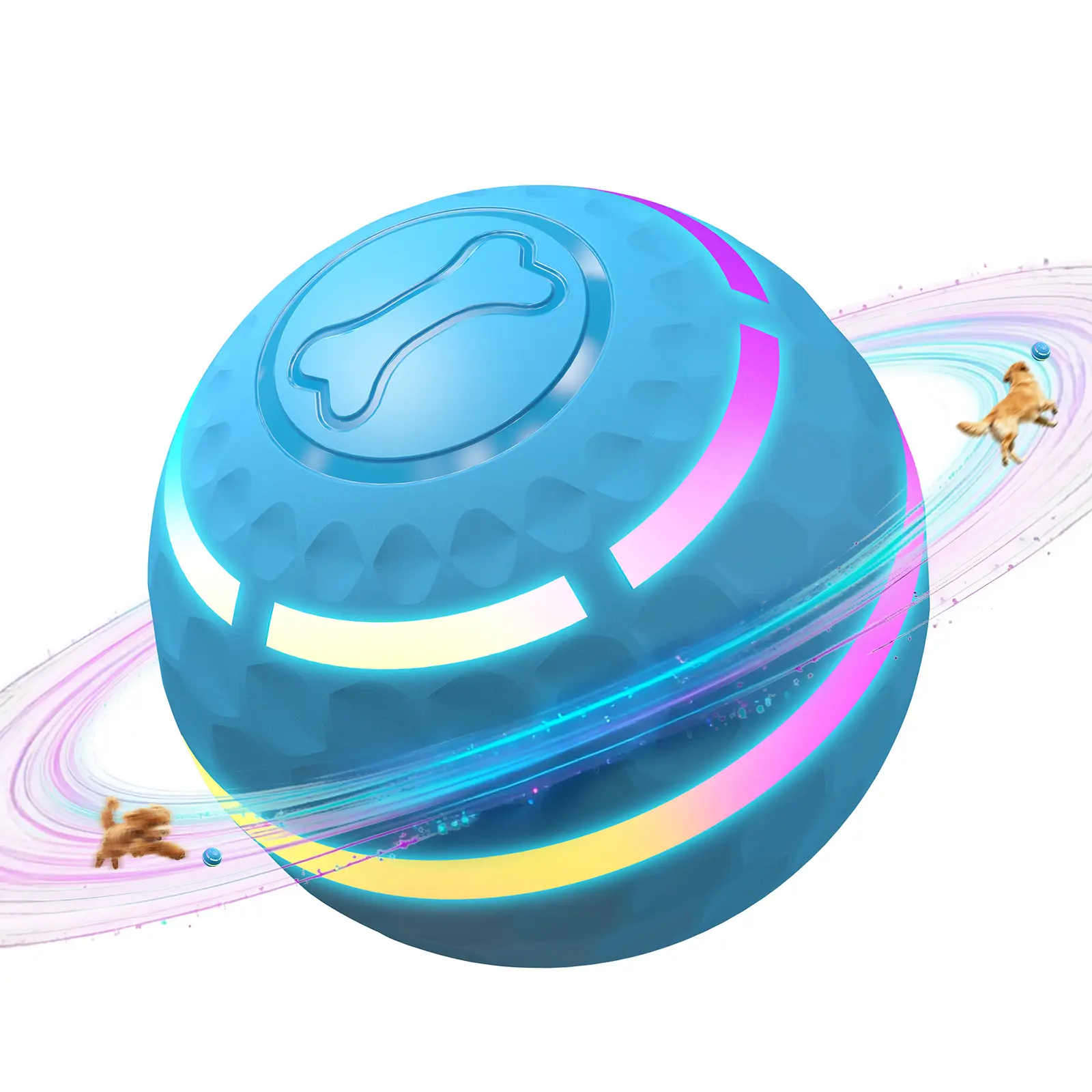 Apasiri Shaky Ball Toy for Dogs, Vibrating & Automatic Moving Dog Ball, USB Rechargeable Interactive Training Toy, Durable Chew Ball for Small, Medium & Large Dogs and Cats, 3.15in / 3.74in