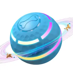 Apasiri Interactive Dog Toys: Automatic Moving Dog Balls with LED Lights, Puppy Toy to Keep Them Busy, Duraspin Dog Ball for Small,Medium,Large Dogs, Dog Toys for Aggressive Chewers,Rechargeable(Blue)