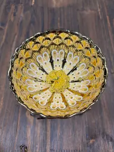 Hand Painted 3D Peacock Bowl | Artisan Ceramic Tea Cup