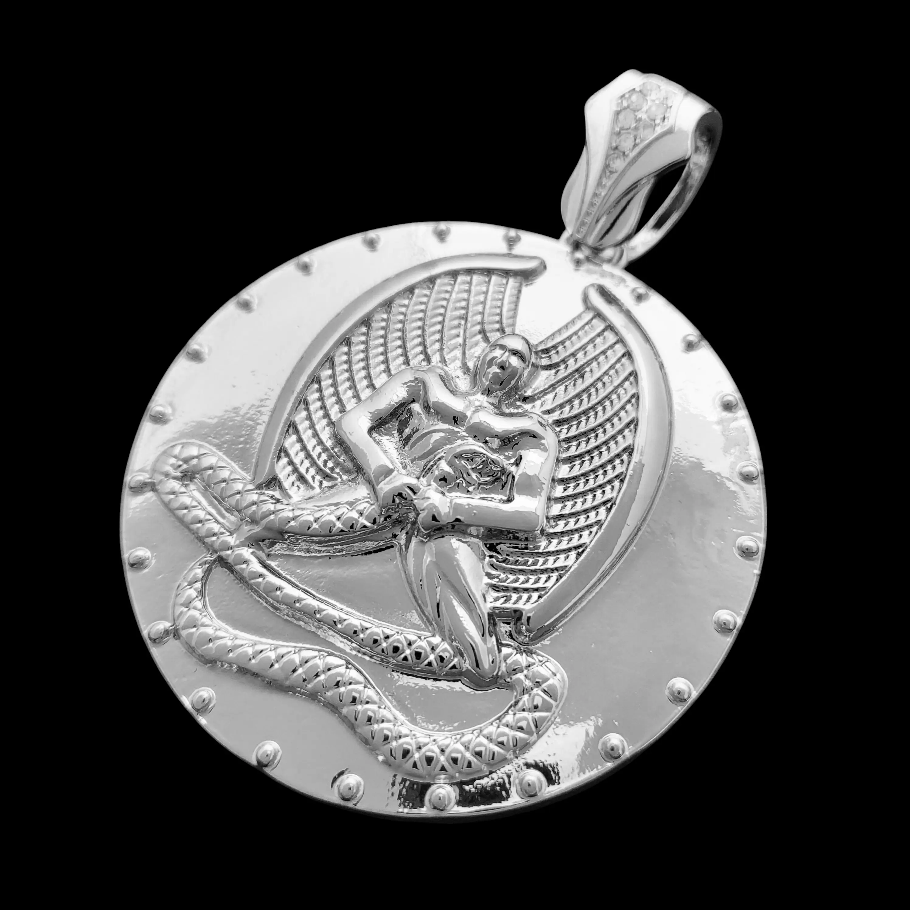 MaxBling81 Gold-Silver Plated 2.25x3 in Large Charm Pendant - Exquisite Trendy, Fashion Pendants, Hip Hop Rapper Style Bling Costume Jewelry for Daily Wear, Exquisite Trendy Pendant