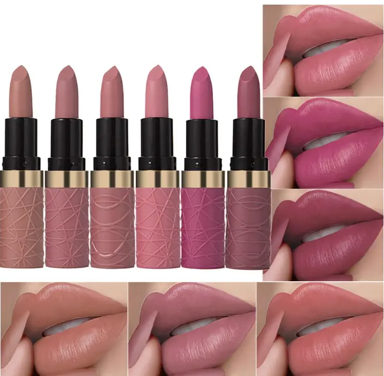 ORANOT 6 Pcs Nude Pink Brown Rose Red Purple Matte Lipstick Set for Women Long Lasting Waterproof Moisturizing Lipsticks for Older Women 24 Hours Lip Stick Lip Stain Makeup Gift Kit,Lip Makeup Vegan