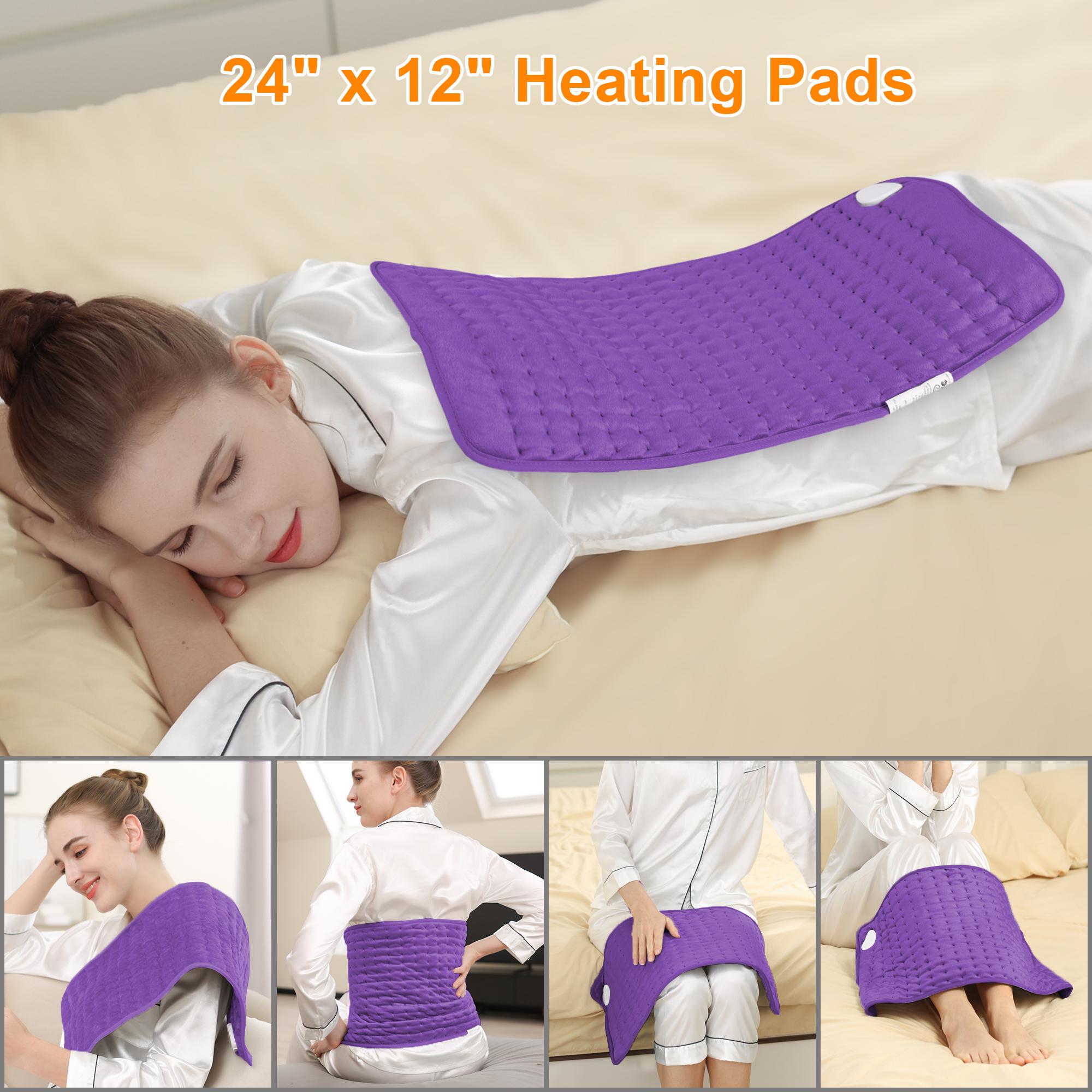 Deepsoon Heating pad, 33in×17in, 24in×12in, 6 temperature levels and 4 time settings, portable, back, neck, shoulders and legs heating, machine washable, perfect holiday gift for men, women, parents, Christmas gift