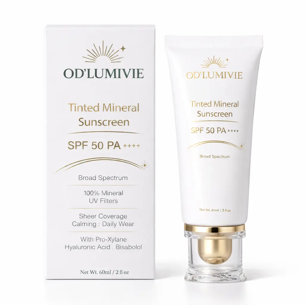 OD’LUMIVIE Tinted Mineral Sunscreen SPF 50 PA++++ - Daily Facial Sun Care for Sensitive Skin & All Skin Types
