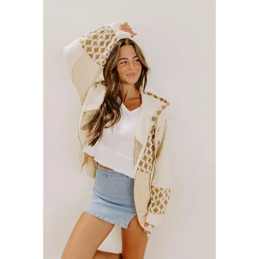 Falling For Autumn Quilted Sweater in French Vanilla