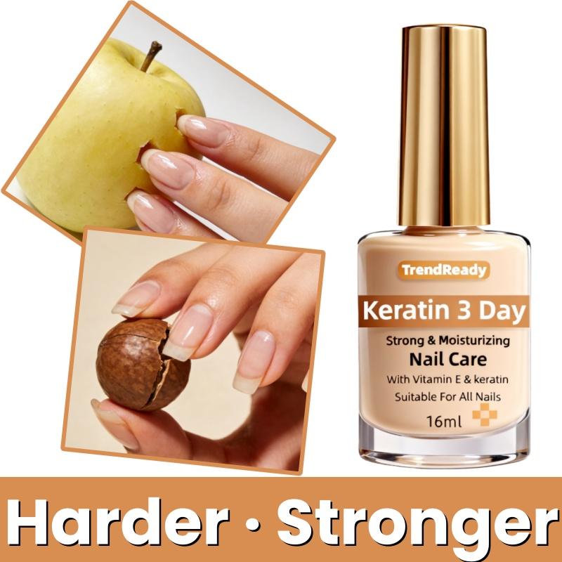 2PCS Nail Strengthener for Weak, Splitting, Breaking Nails - Fast Dry Keratin & Natural Protein Hardener, 4-in-1 Nail Polish Care Oil, Alcohol-Free Formula for Instant & 3-Day Nail, Manicure for Hands & Fingers