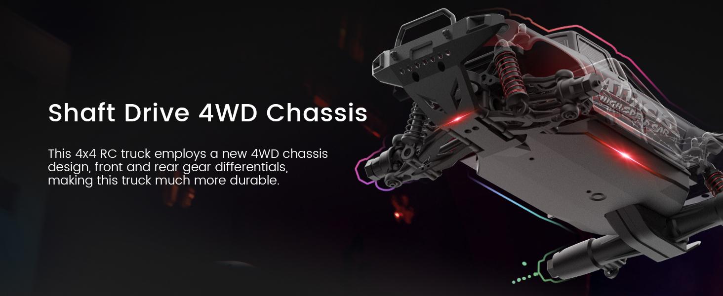 DEERC 9500E 1:16 Scale All Terrain RC Car, 4x4 High Speed 40 KPH RC Truck, 2.4Ghz Remote Control Truck with 2 Rechargeable Batteries