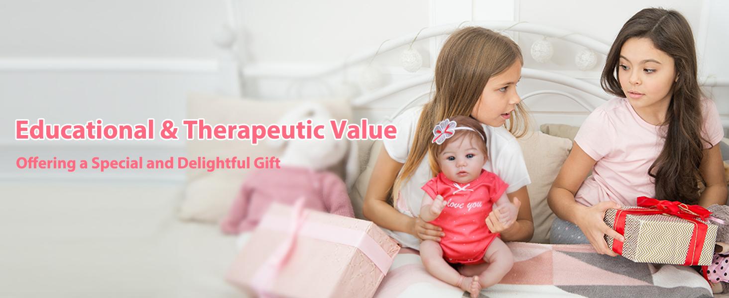 [WOOROY] Reborn Baby Doll - Excellent Gift for Birthday Christmas Gift and New Year, 18 In Lifelike Newborn Baby Girl, Real Baby with Soft Cloth Body Doll for Kids Age 3+