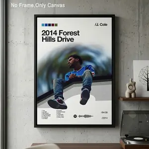 jCole Forest Hills Drive Canvas Poster 2014 High-Quality Wall Art Print for Dormitories & Offices No Frame Only Canvas Ideal Gift for Fans
