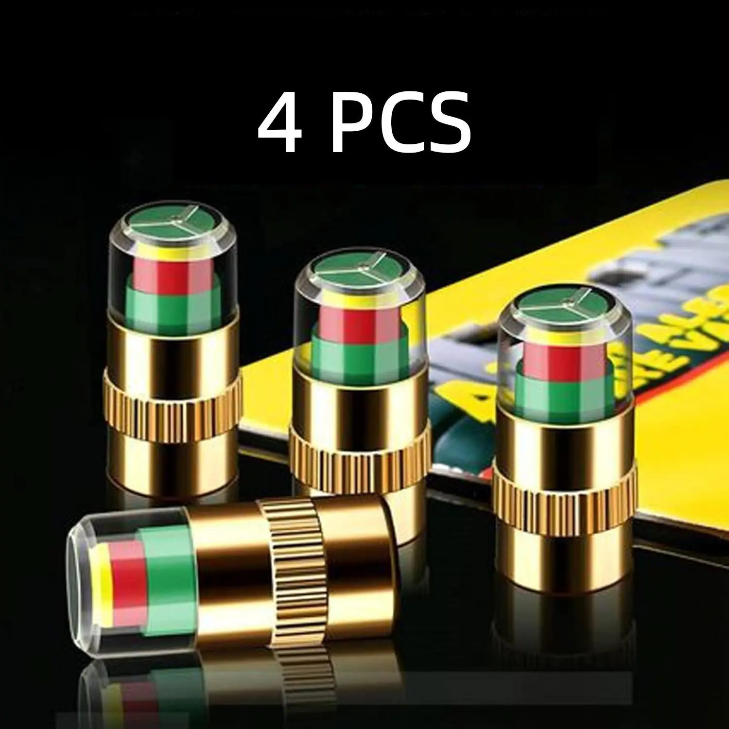 Automotive Copper-Core Pressure Cap, Tire Pressure Monitoring Valve Caps for Cars, Motorcycles, Bicycles, Durable Vehicle Accessory for Daily Driving Safety