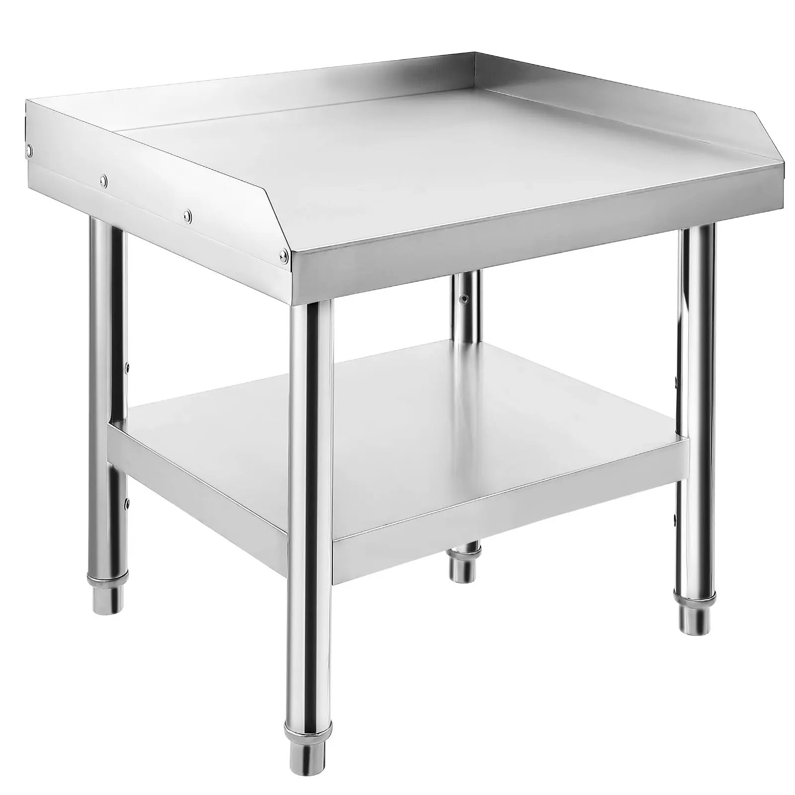 Gaomon Heavy-Duty Large Stainless Steel Barbecue Grill Stand Table (24x28x24in) - 1000 lbs Load-Bearing Equipment Stand with Adjustable Shelf, Adjustable Legs, Rounded Edges for Restaurants, Canteen, Outdoor Patio Use (No Unstable Setup Issues), Food Prep
