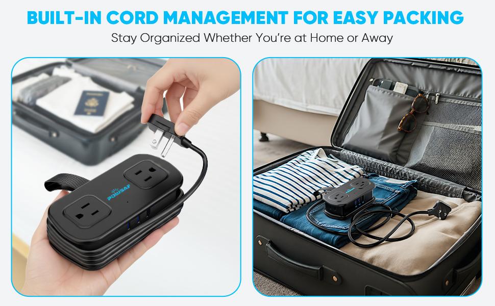 7-in-1 Power Strip with Switch-Cruise-Approved Travel Power Strip – POWSAF 20W Fast Charging 3 USB, 2 Three-Prong & 2 Two-Prong Outlets, No-Surge Extension with Cord Wrap & Strap for Hotel, Cruise & Travel 7-in-1 Power Strip with Switch-Cruise-Approved Travel Power Strip – POWSAF 20W Fast Charging 3 USB, 2 Three-Prong & 2 Two-Prong Outlets, No-Surge Extension with Cord Wrap & Strap for Hotel, Cruise & Travel