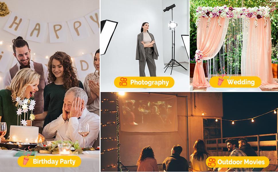 Backdrop Stand, 8x10 ft Adjustable Photo Backdrop Stand Kit, Heavy Duty Backdrop Stand with Steel Base for Photography, Photo Video Studio, Birthday Parties, Wedding Camera Smartphone