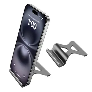 Mini Cell Phone Stand, Aluminum Phone Stand for Desk Compatible with All Mobile Phones, Electronic Reading Devices(4-7'') Sliver Accessories Cellphone Mount Smartphone