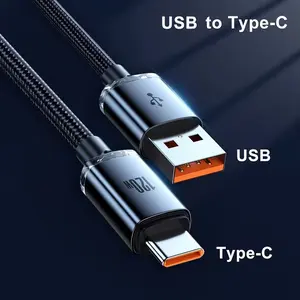 USB to Type-C Super Fast Charging Cable | 120W PD Fast Charge & Data Transfer Cord for Samsung, Xiaomi, Huawei, Android
