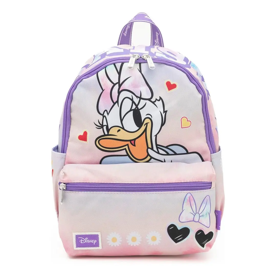 WondaPop Disney Daisy Duck 13" Nylon Mini Backpack, Cute Stylish Daypacks, Lightweight Casual Daypack, Women's Everyday Carry Bag with Valuables Zip Slot, Backpacks For Women, Mini Backpacks
