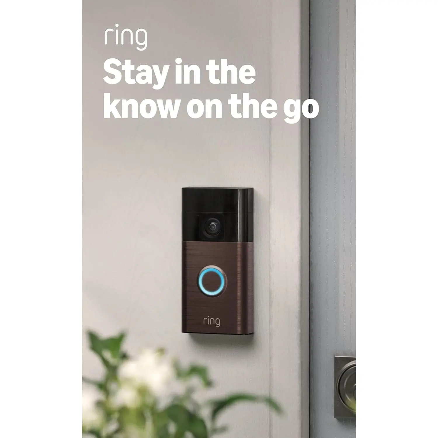 Ring Battery Doorbell, Home or business security with Head-to-Toe video, Live View with Two-Way Talk, and Motion Detection & Alerts, Venetian Bronze