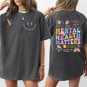 Mental Health Matters Shirt, Mental Health Shirts, Comfort  T-shirt, Women Inspirational Graphic Printed Shirts, Inspirational Gifts, Gift for Her, Womenswear Top Cotton Fabric Tee