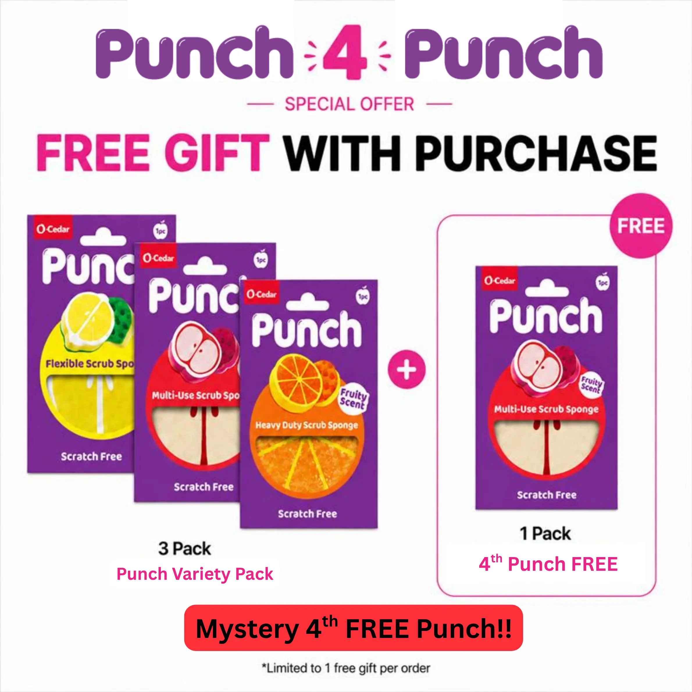 O-Cedar Punch Scrub Sponges