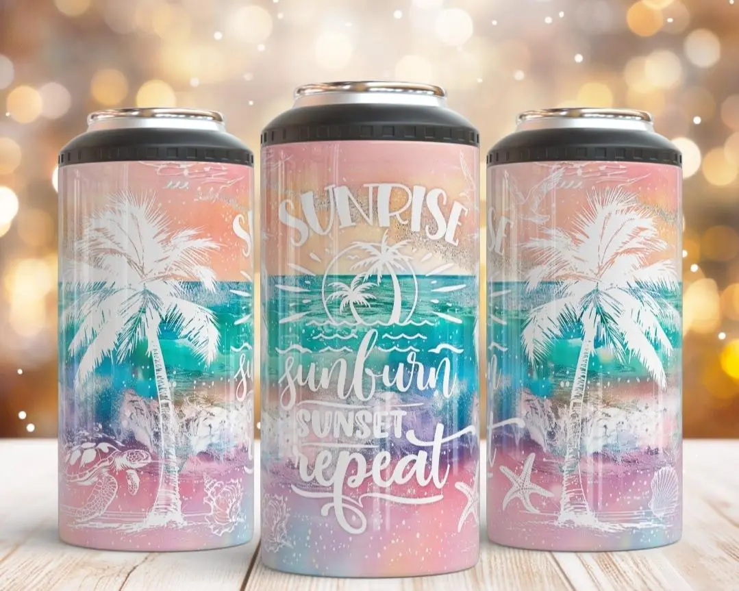 4 in 1 Can Cooler - Sunrise Sunburn Sunset Repeat