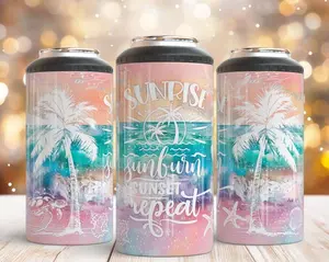 4 in 1 Can Cooler - Sunrise Sunburn Sunset Repeat