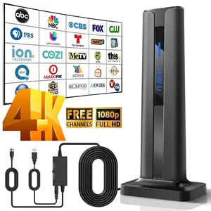 TV Antenna for Indoor/Outdoor Smart HDTV Antenna for Local Channels With 5M Cable And 3M double-sided tape base ,Amplified Signal Booster Support Smart TV and All Older TV's,Support 4K 1080p  long range  Smart TV Antenna