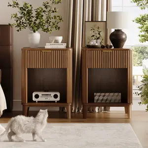 TOKSOM Storage Cabinet,Storage Organizer Rack Stand for Bathroom,Living Room,Bedroom,Multifunctional Corner Unit,1 Drawers,23.23 Inches in Height,Walnut/Black5