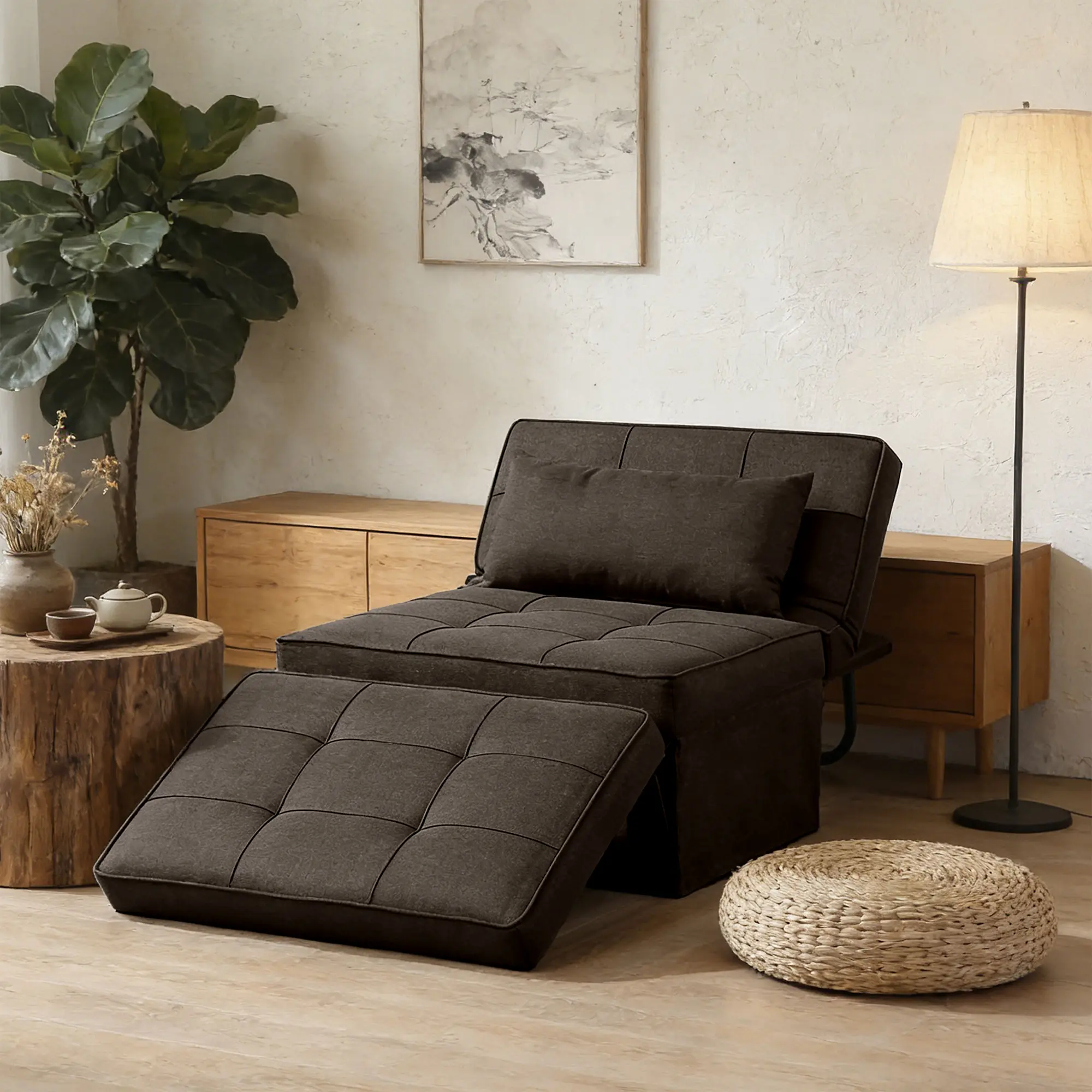 Ainfox 4 in 1  Folding Sofa Bed, Ottoman Chair Lounge Couch Sleeper Chair Bed, for Modern Living Room, Bedroom lanoke  small fold tatami sofa bed indoor furniture