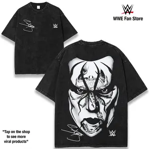 Sting WWE Adult Boxy Garment Dyed Tee – inspired by the vigilante icon, crafted with retro wrestling edge and timeless streetwear style