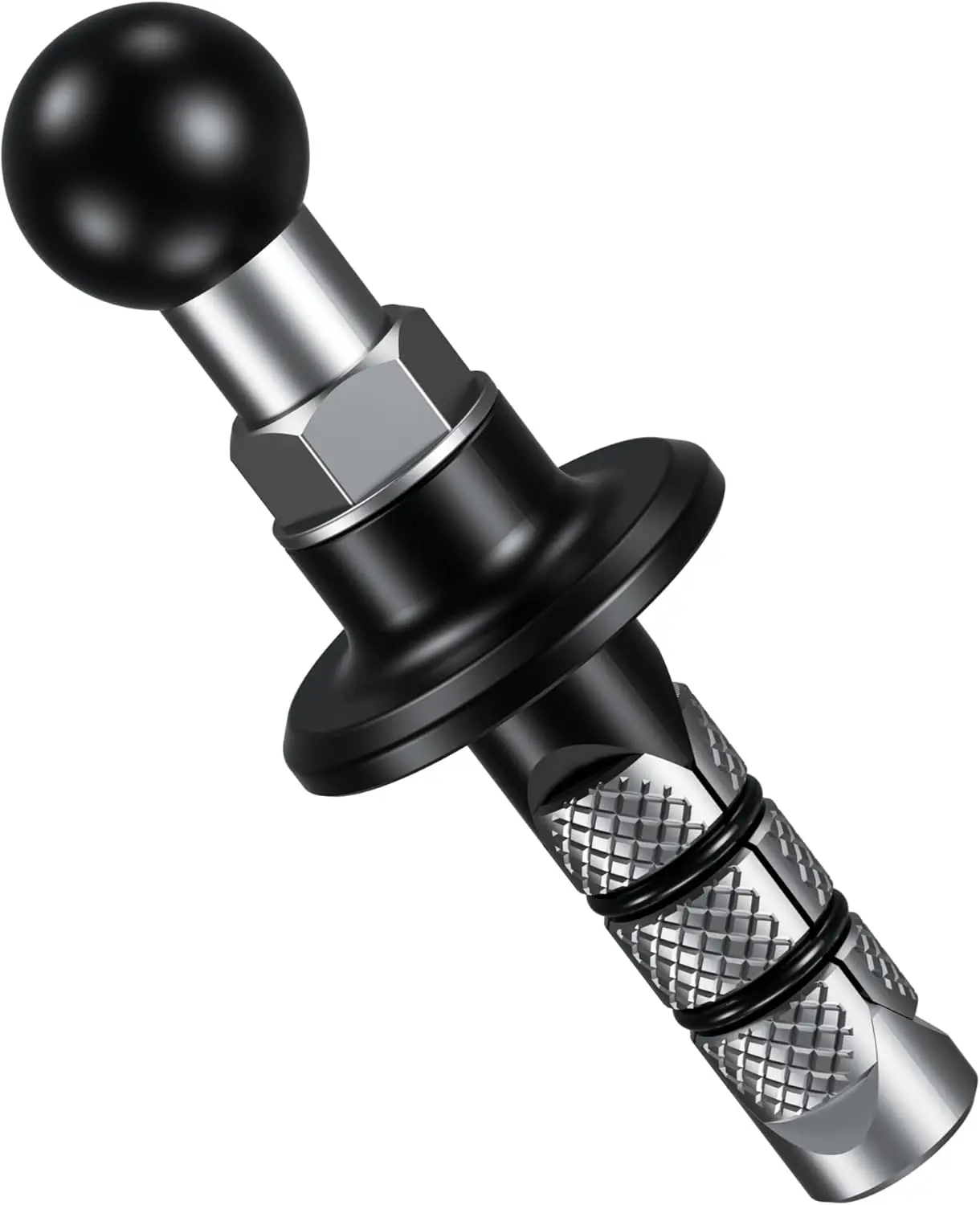 Metal Motorcycle Fork Stem Mount Base with 17mm TPU Ball for Stems 12mm to 25.4mm in Diameter, Compatible Motorcycle Bike Phone Mount Holder with 17mm Ball Socket