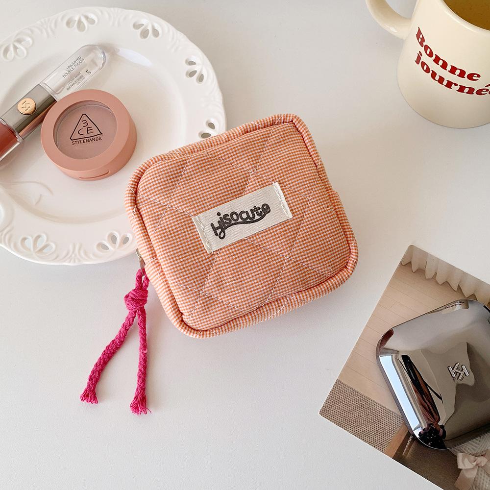 Plaid Pattern Makeup Bag,Portable Cosmetic Storage Bag with Zipper,Versatile Makeup Organizer Pouch for Travel & Daily Used, Makeup Brushes Organizer,Gifts For Women