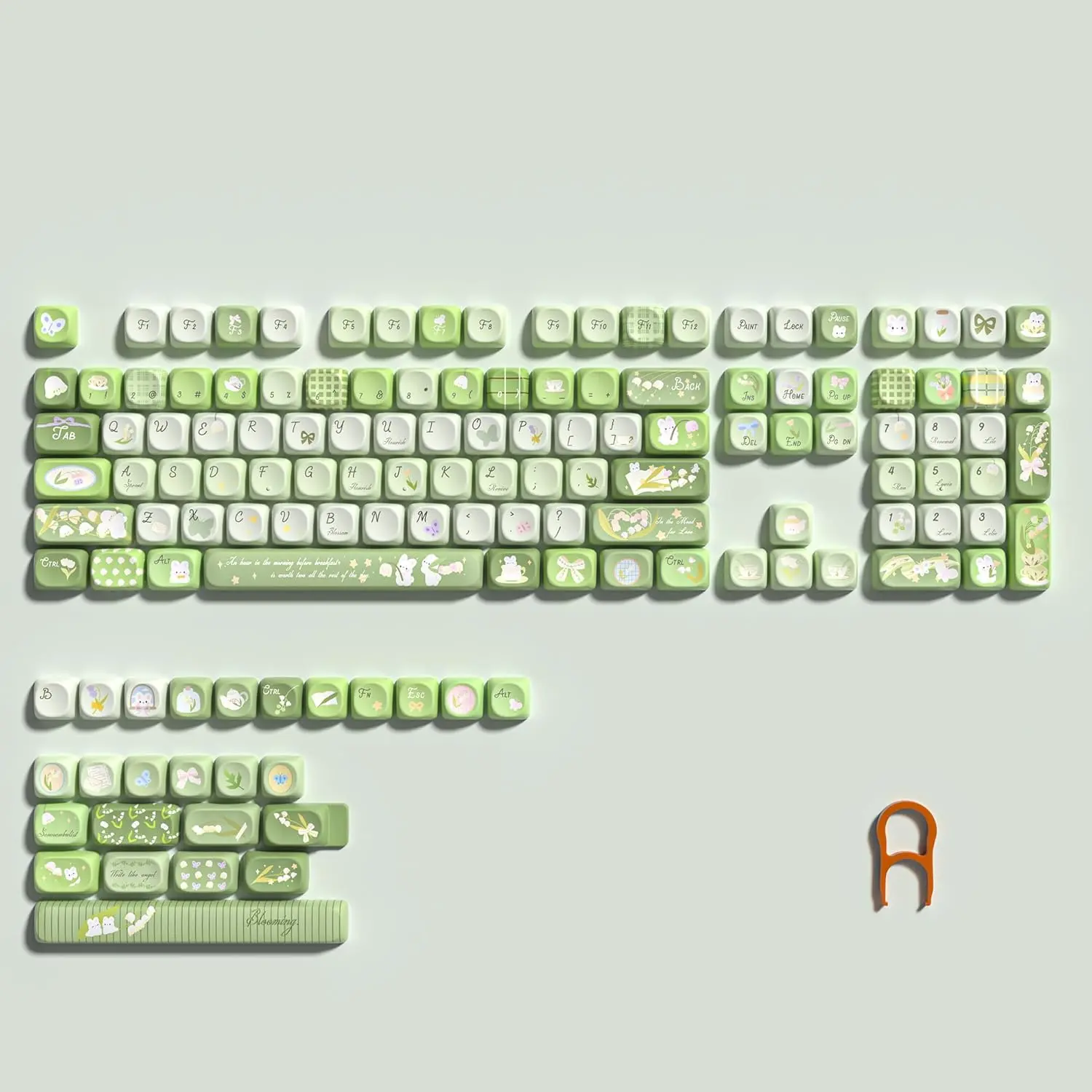 Womier PBT Plastic Keycap Set - MOA Profile, Thermal Sublimation, Curved Design, Long-Lasting Print, Comfortable Typing, Cherry MX Switch Compatible, US Layout Mechanical Keyboard Fit, Custom Setup, Manufacturer Warranty