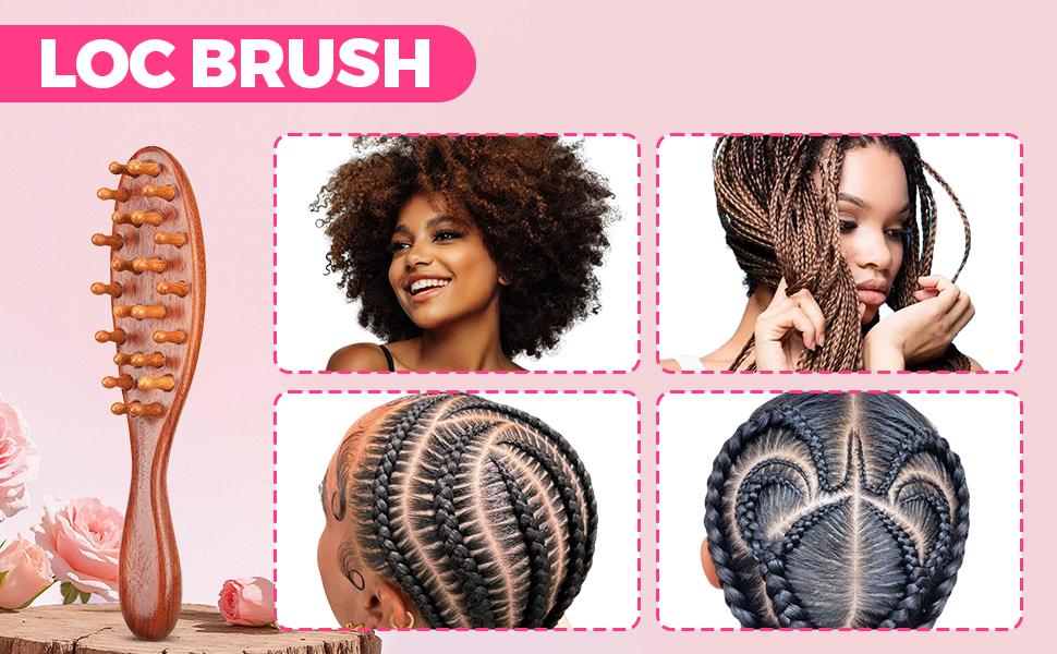 Loc brush Braid Spray Set Rose Mint for Dreads, Dreadlocks, Shine & Lightweight for Dull Hair Twists, Cornrows, Box Braids Moisturizer