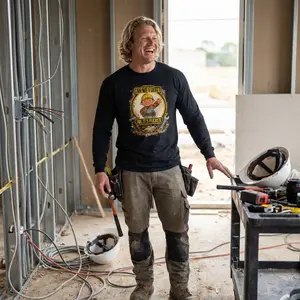 Can We Fix It? No, It's Fucked construction worker long sleeve tee | mechanic wrench design