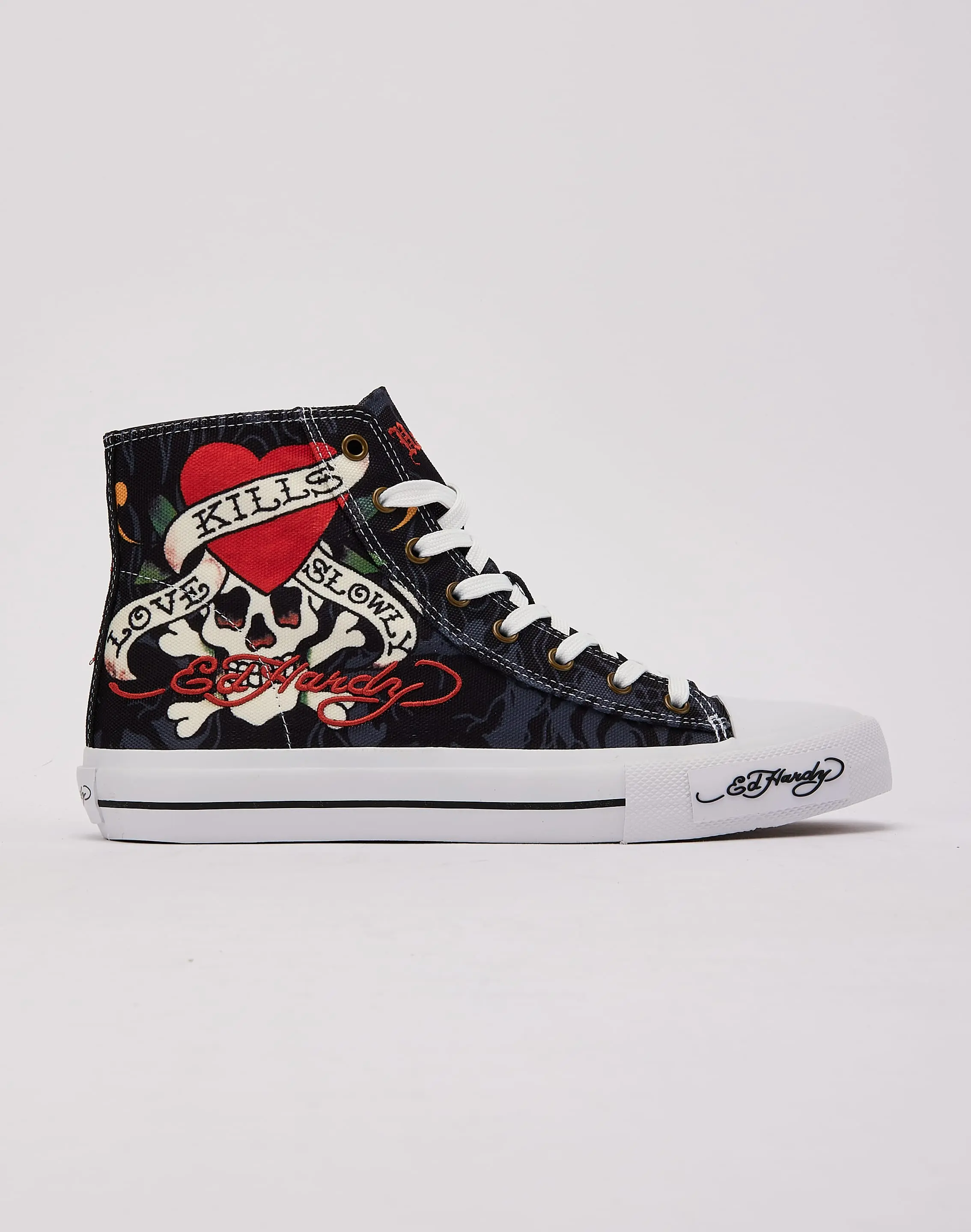 Mens Ed Hardy Heart Skull Hi