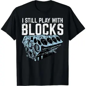 Humorous 100 Cotton Car Engine Design T shirt for Men and Women Perfect for Golf Enthusiasts and Block Play Fans