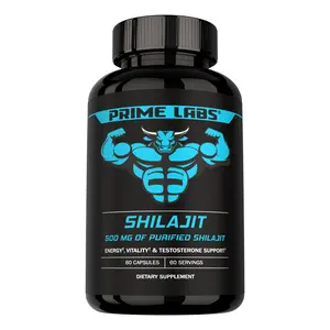 Prime Labs Shilajit 500mg Capsules – Himalayan Purified Shilajit (20% Fulvic Acid) – Energy & Vitality Support – Non-GMO, 3rd Party Tested – 60 Capsules