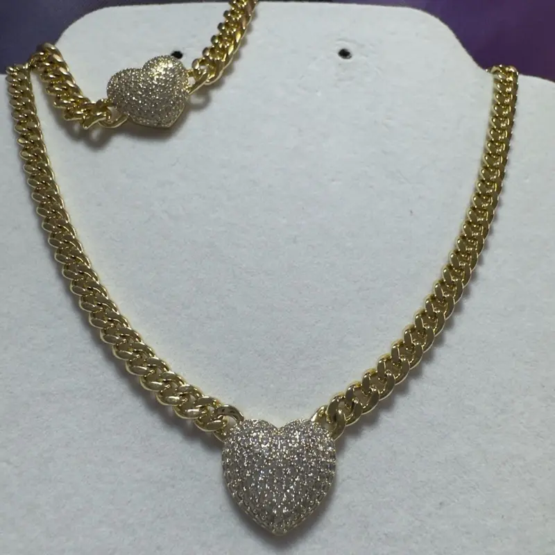 Heart modern necklace set
