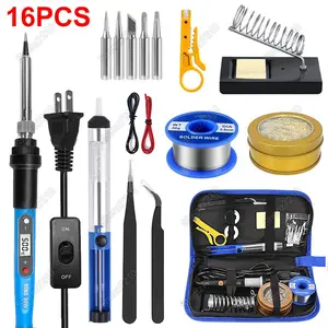 80W Instant Heat Soldering Iron Kit - Complete Set with Welding Gun, Solder Wire & Desoldering Pump | 60s Ready, Heavy Duty Cordless, LCD Display, Adjustable Temperature, 16-in-1 Accessories